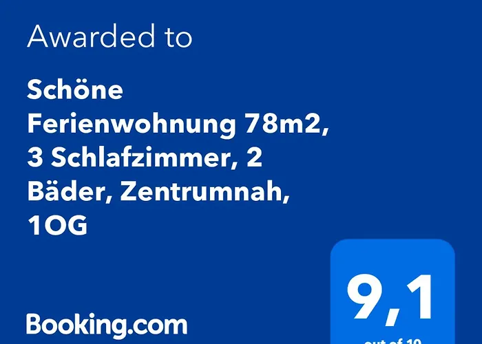 Schoene Ferienwohnung 78M2, 3 Schlafzimmer, 2 Baeder, Zentrumnah, 1Og